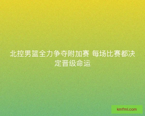 北控男篮全力争夺附加赛 每场比赛都决定晋级命运